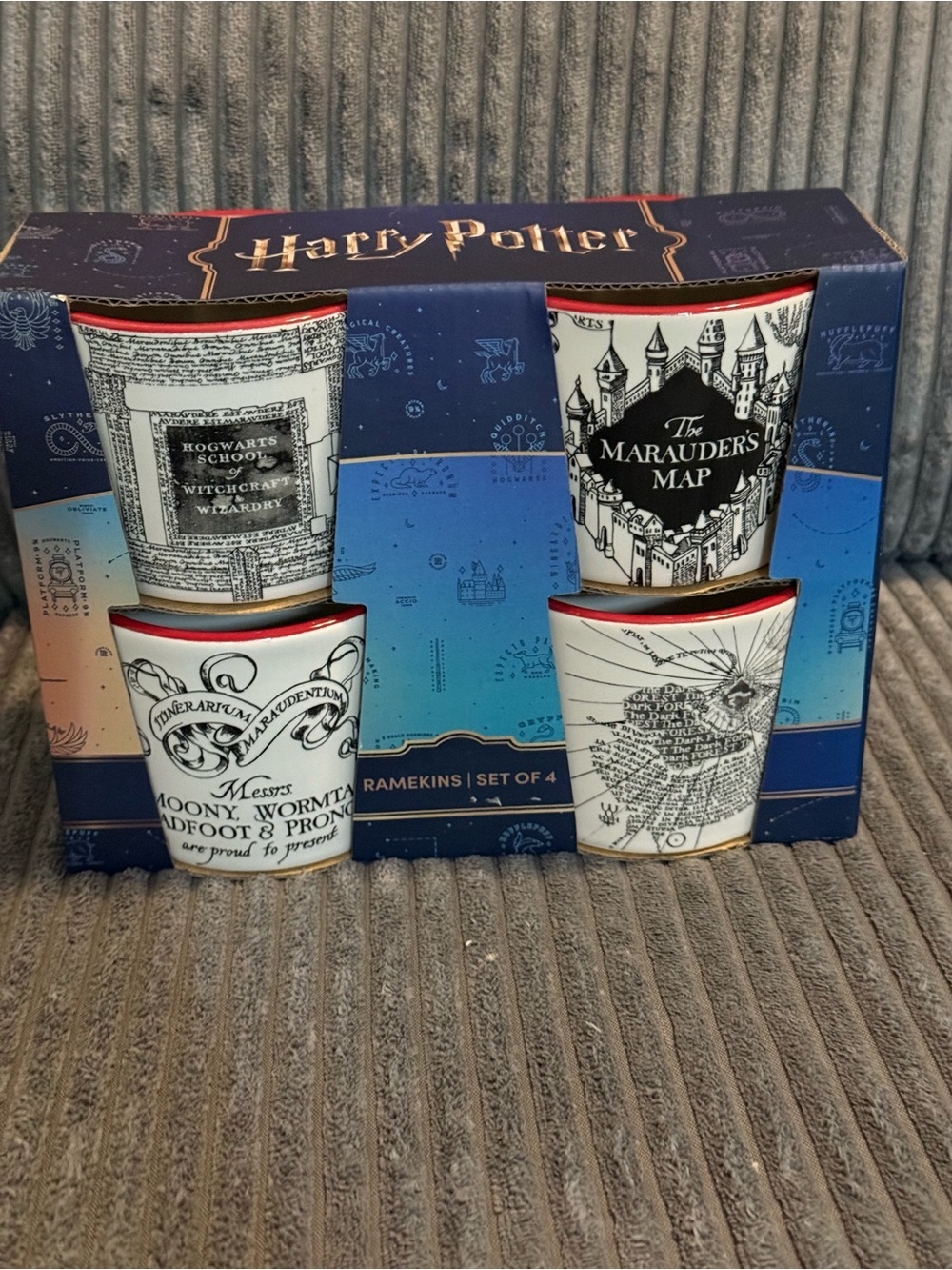 Rae Dunn x Harry Potter - The Marauder's Map- Ramekins Set of 4 - NIB